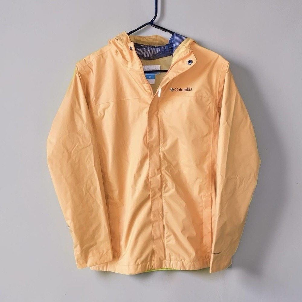 Columbia Boys Watertight Jacket Size L 14-16 Orange Omni Tech Windbreaker